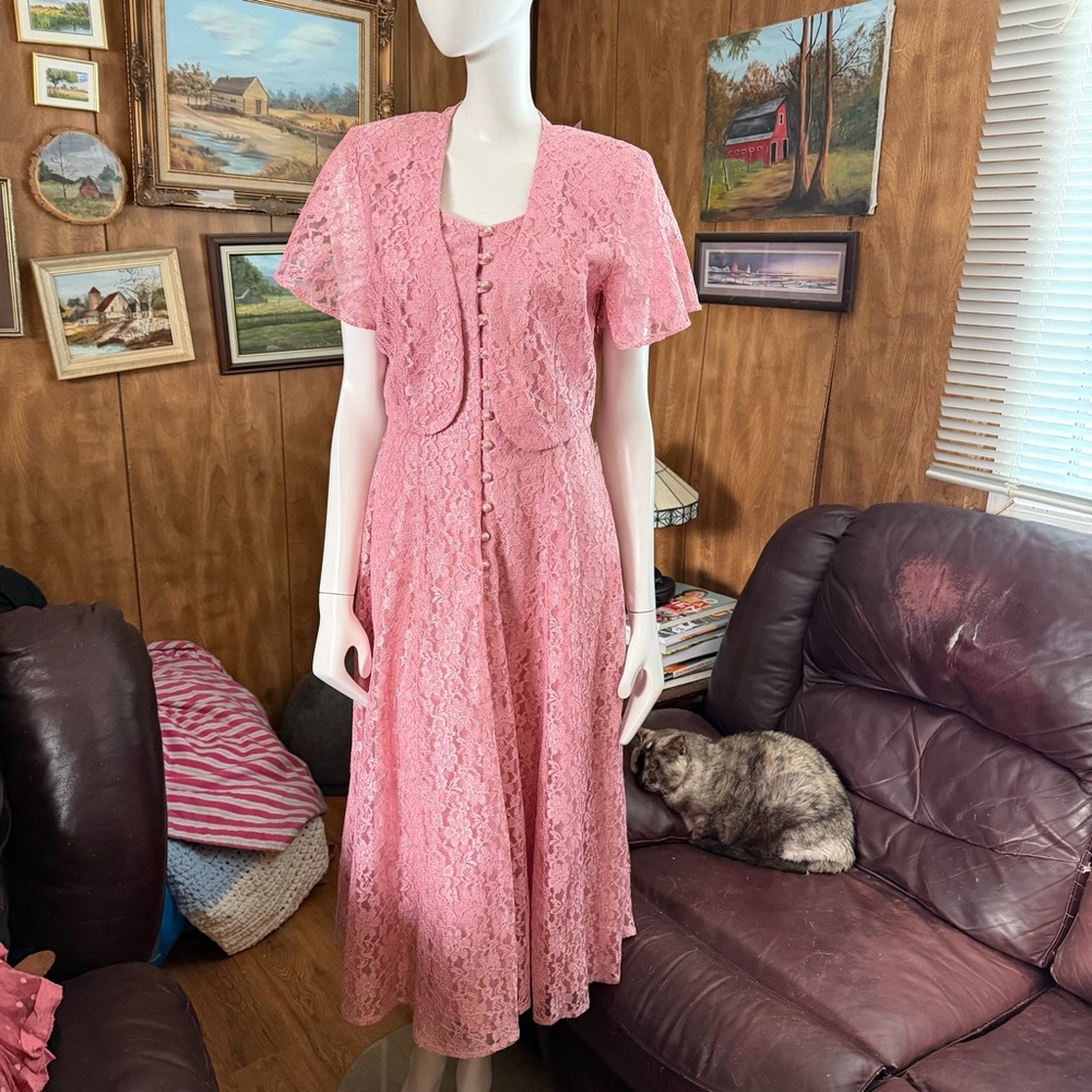 Vintage Lace Dress and Shrug